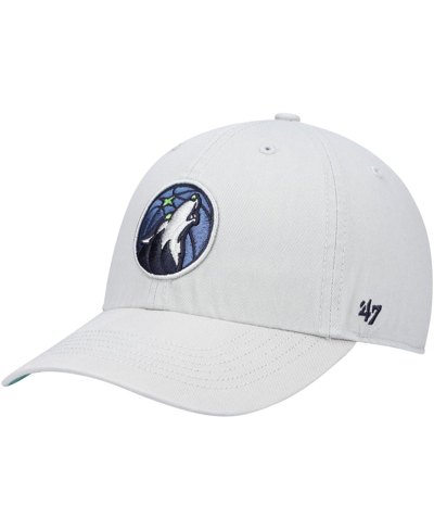 47 Brand Men's '47 Gray Minnesota Timberwolves Team Franchise Fitted Hat