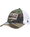 New Era Men's Camo Cleveland Browns 9forty Trucker Snapback Hat In Camo