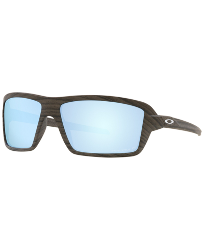 Oakley Men's Polarized Sunglasses, Oo9129 Cables 63 In Woodgrain
