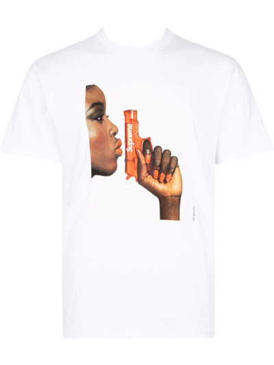 Supreme Water Pistol T-shirt In Weiss