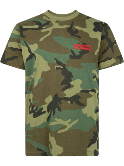 Supreme Spiral Camouflage-print T-shirt In Green