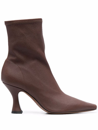 Neous Tan Stretch Ankle Boots In Braun