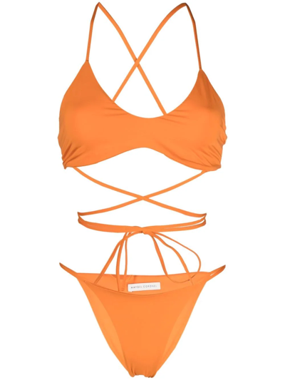 Maygel Coronel Wrap-waist Bikini In Orange
