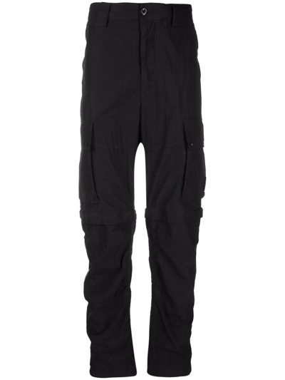 C.p. Company Adjustable-length Cargo Trousers In Schwarz