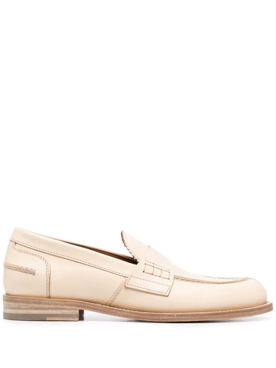 Buttero Shark Tooth-tongue Loafers In Nude