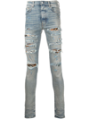 Amiri Mx1 Distressed Skinny Jeans In Blue