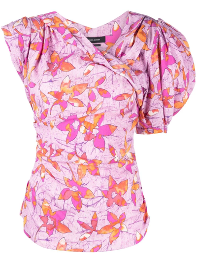 Isabel Marant Madinea Floral-print Blouse In Rosa