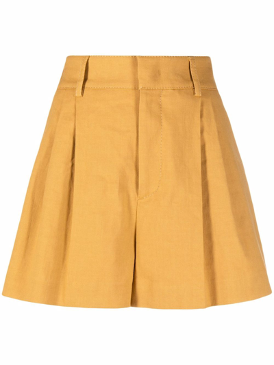 Red Valentino High-waisted Tailored Shorts In Yellow