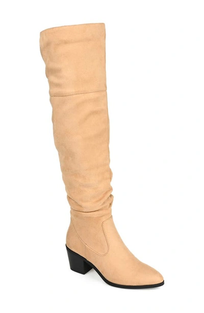 Journee Collection Zivia Faux Suede Boot In Tan