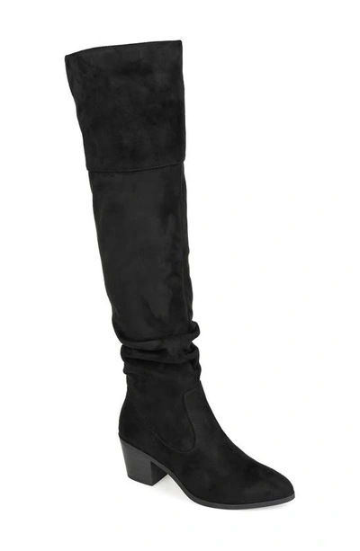 Journee Collection Zivia Faux Suede Boot In Black