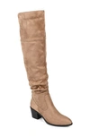 Journee Collection Zivia Faux Suede Boot In Taupe