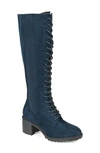 Journee Collection Jenicca Lace-up Tall Boot In Navy