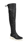 Journee Collection Salisa Over-the-knee Buckled Boot In Black