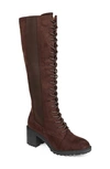 Journee Collection Jenicca Lace-up Tall Boot In Brown