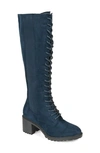 Journee Collection Jenicca Lace-up Tall Boot In Navy