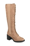 Journee Collection Jenicca Lace-up Tall Boot In Taupe
