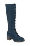Journee Collection Women's Jenicca Extra Wide Calf Lace-up Boots Women's Shoes In Navy