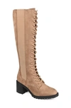 Journee Collection Jenicca Lace-up Tall Boot In Taupe