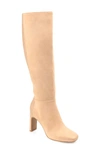 Journee Collection Elisabeth Croc Embossed Tall Boot In Nude