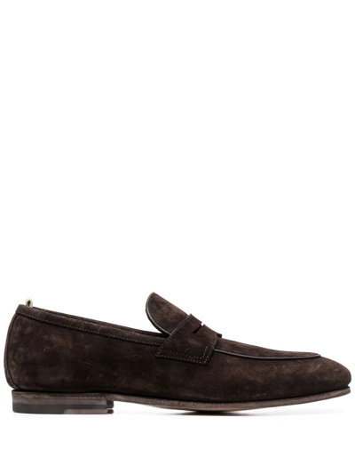 Officine Creative Barona Suede Loafers In Brown
