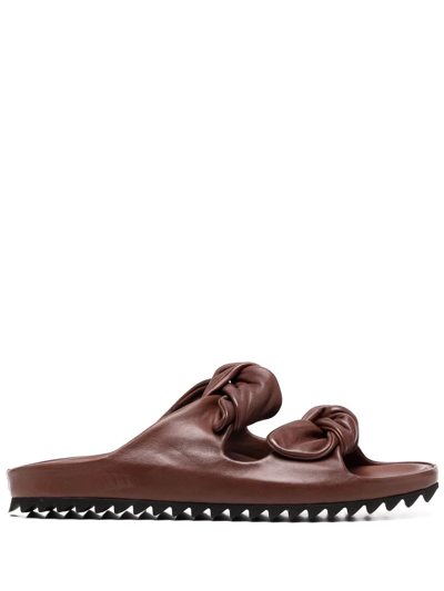 Officine Creative Knotted-strap Sandals In Dark Brown