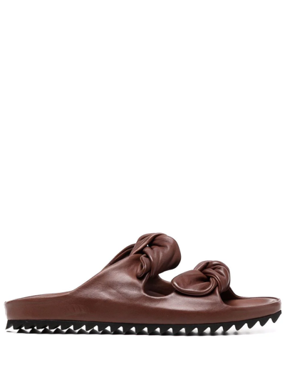 Officine Creative Knotted-strap Sandals In Brown