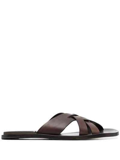 Officine Creative Leather Kontraire Sandals In Braun