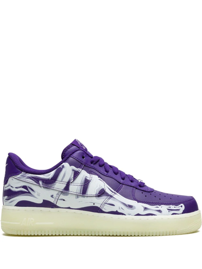 Nike Air Force 1 Low '07 Qs "purple Skeleton Halloween" Sneakers