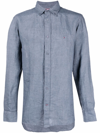 TOMMY HILFIGER EMBROIDERED-LOGO LINEN SHIRT