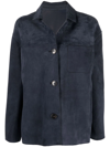 YVES SALOMON BUTTON-UP SUEDE JACKET