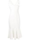 Likely Hara Ruffle Strap Midi Dress In Weiss