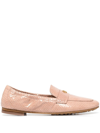 Tory Burch Logo-plaque Detail Loafers In Pink