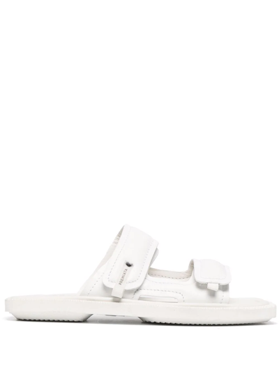 Premiata Double-strap Leather Sandals In White