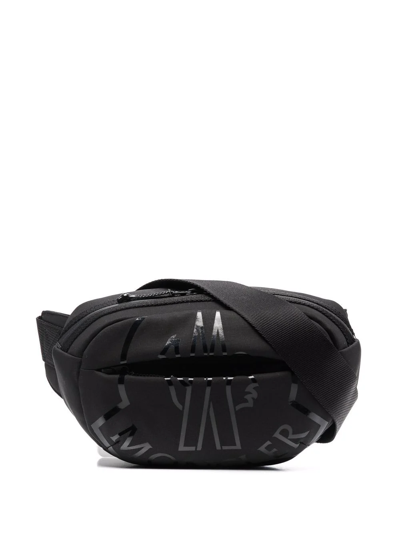 Moncler Logo-print Shell Belt Bag In Schwarz