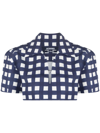 Jacquemus Check Pattern Cropped Shirt In Blue