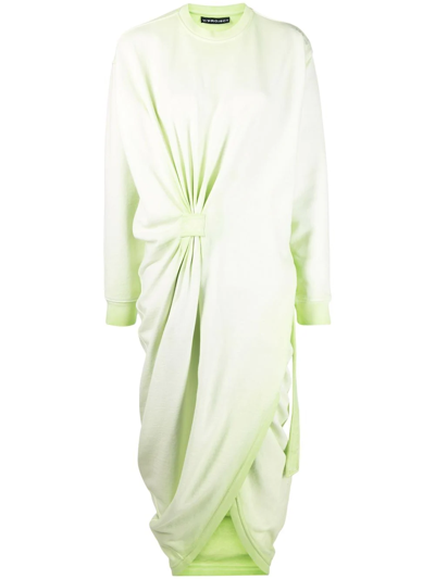 Y/project Twisted Sweatshirt Dress - Atterley In Lime Green