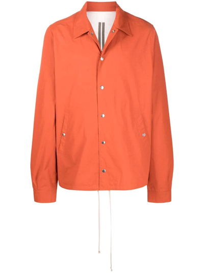 Rick Owens Drkshdw Cotton Shirt Jacket In Orange