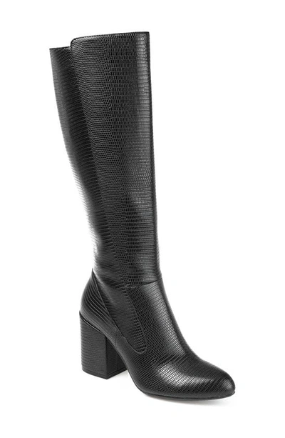 Journee Collection Tavia Embossd Tall Boot In Black
