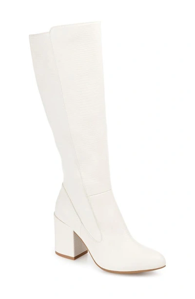 Journee Collection Tavia Embossd Tall Boot In White