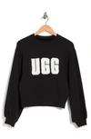 Ugg Collection Madeline Fuzzy Logo Sweatshirt In Black / Cream