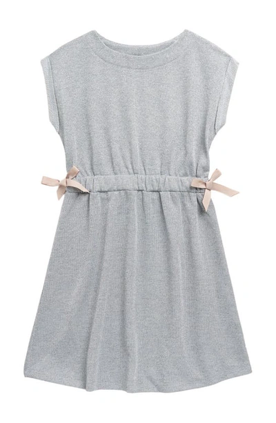 Ava & Yelly Kids' Ava And Yelly Bow T-shirt Dress In Grey