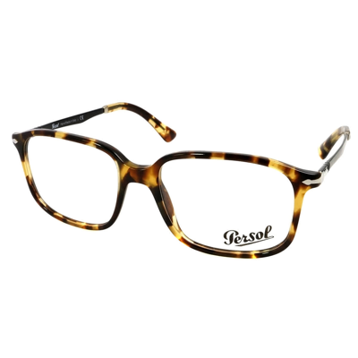 Persol Demo Square Mens Eyeglasses Po3246v 1056 53 In Beige / Yellow