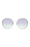 Gucci 56mm Round Sunglasses In Gold Multicolor