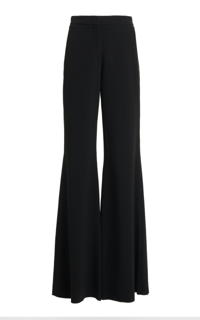 Elie Saab Crystal-embellished Crepe Wide-leg Trousers In Black