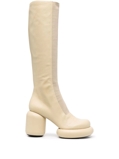 Jil Sander Knee-length Slip-on Boots In Neutrals