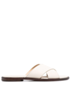 DOUCAL'S CROSS-STRAP LEATHER SANDALS