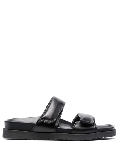 Doucal's Double-strap Leather Sandals In Black