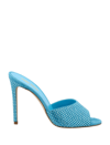 Paris Texas Holly Embellished Suede Sandals In Topaz