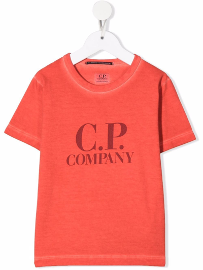 C.p. Company Kids' Cotton Logo-print T-shirt In Red