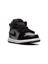 Jordan 1 Mid Sneakers In Black/gym Red-particle Grey